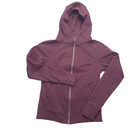 lululemon athletica Tops - Lululemon Scuba Hoodie Womens 8 Red‎ Full Zip Fleece Long Sleeve Athleisure
